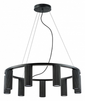 Подвесная люстра черная матовая D-65см H- 30-160см Lightstar Roma 718097