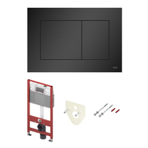 9400414 Комплект: монтажная рама для унитаза, клавиша TECE Now, пластик, чёрная, крепление, звукоизоляция