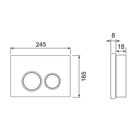 Панель смыва TECEspring R, белый глянцевый/хром глянцевый. 9940103