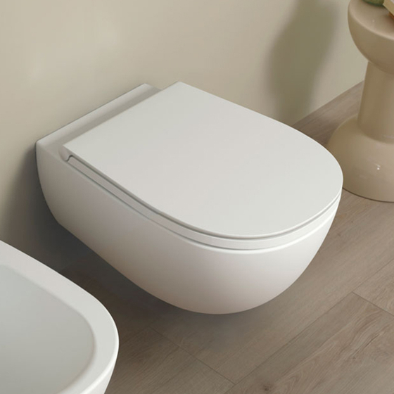 Унитаз подвесной Flaminia Io 2.0 (IO118G + IOCW07), сидение микролифт, белый, 55x38x32