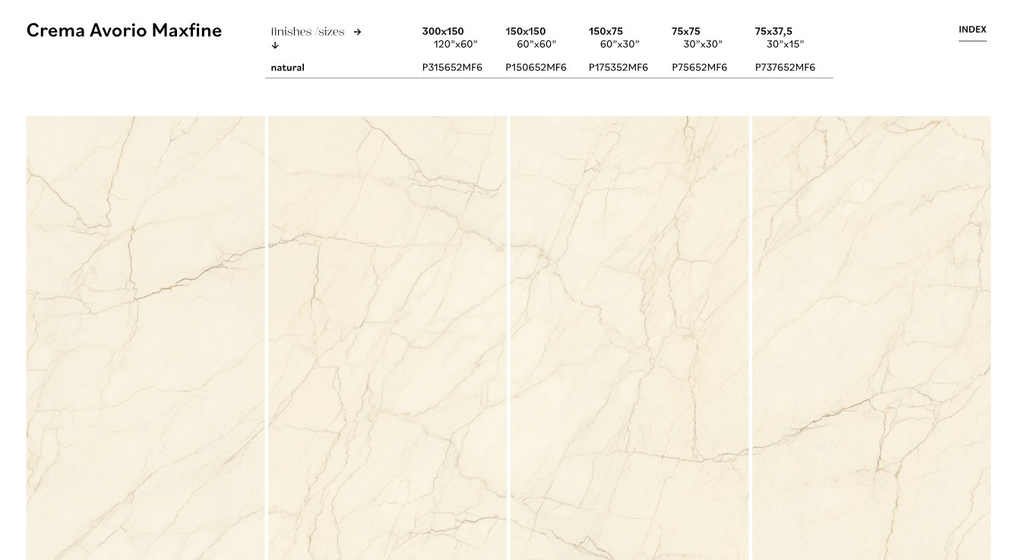 Crema Avorio Natural 6 mm керамогранит Maxfine 150х300