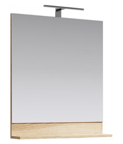 Зеркало Фостер 70 со светильником и полкой, цвет дуб FOS0207DS