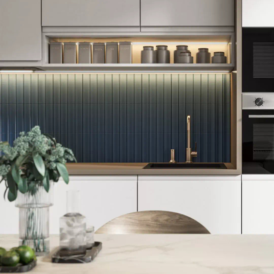 SOA004 Декор Аква Альта 1 синий матовый структура Kerama Marazzi 20x20