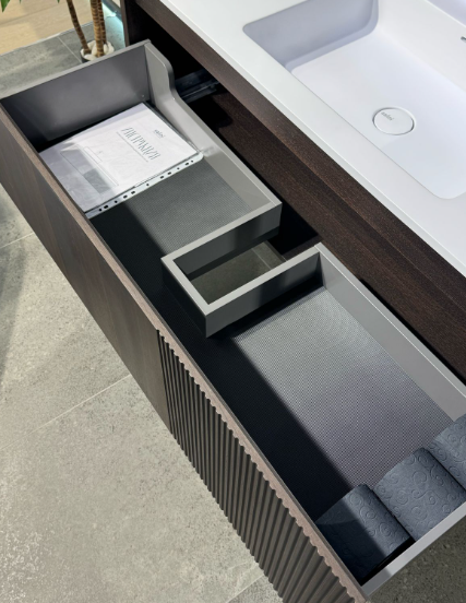 Комплект мебели Salini Domino, 120 см, шпон Дуб мореный Onda Plus, внутренний разделитель + подсветка