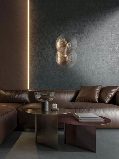 KM8413 Обои виниловые на флизелиновой основе Трофи мотив, серый Kerama Marazzi