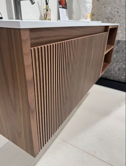 Комплект мебели Salini Domino, 120 см, шпон Орех Американский Onda Plus, подсветка, коврик