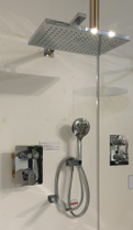 Pack Noken Touch&Feel на 3 потребителя (смеситель с термостатом+кронштейн+верхний душ 36х24см+излив+подвод воды+шланг 150см+лейка)