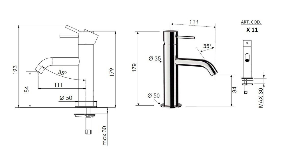 X11RL Смеситель Remer. розовое золото