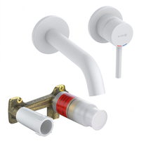 Смеситель для раковины Kludi Bozz, белый матовый, 18 см, + внутренняя часть. 382445376 + 38243