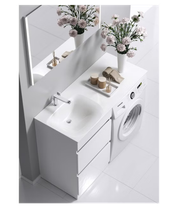 Напольная тумба Forma c умывальником 115см под стиральную машину, 2 ящика, левая FOR01052