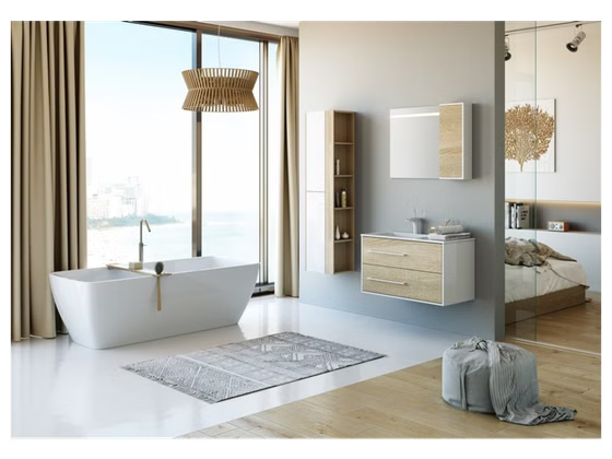 Тумба Майами 900 подвесная с раковиной (чаша слева) Mai.01.09/L