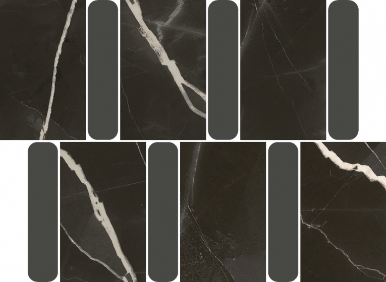 Stellaris Black Mosaico Argan Lux 36,8х26,9 мозайка Italon