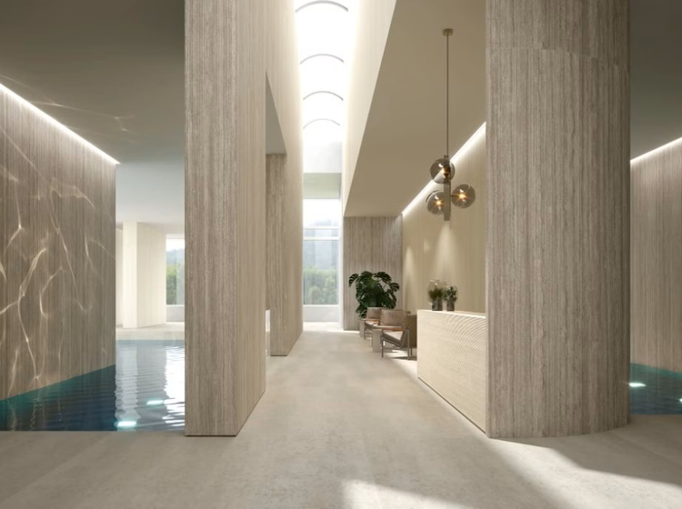 Travertino Silver Bocciardato  керамогранит Laminam 100х300