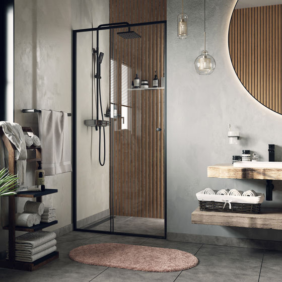 Душевая дверь Wasserkraft Dill 61S31, 1400x2000 мм, 6 мм, черный профиль