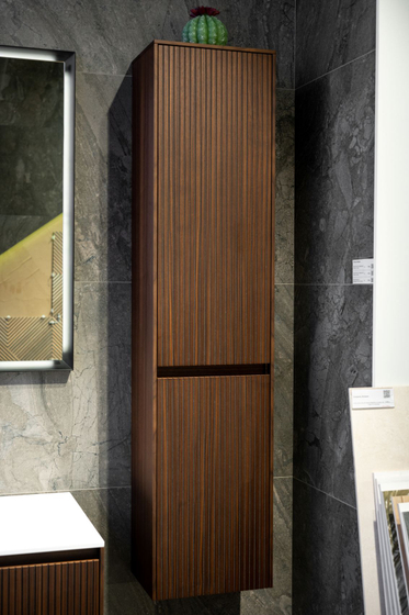 Пенал Brenta Fly 35х25х150 см, 2 двери, правый, W10 Dark walnut, фрезеровка F12