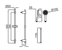 100275127 Pack Noken City-Urban (комплект, термостатический смеситель, душевой гарнитур)