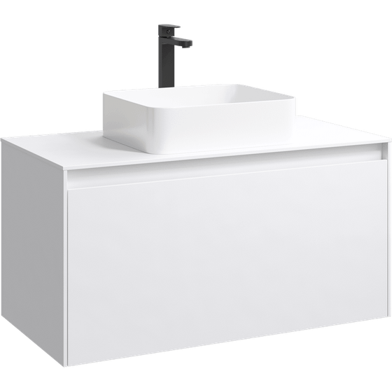Тумба Aqwella Mobi 100см, цвет белый, без раковины, MOB0110W корпус, MOB0710W фасад