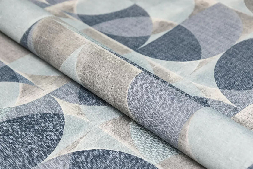 KM8511 Обои виниловые на флизелиновой основе Шафран мотив, синий круги Kerama Marazzi