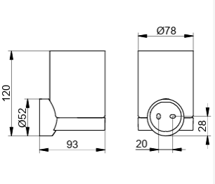 12850 379000 Keuco Reva Black Selection, Стакан, черный матовый