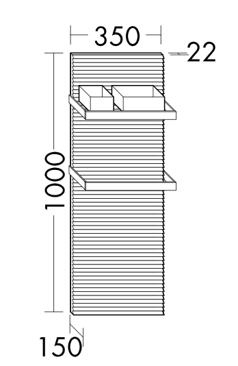 Полка-панель Burgbad Fiumo 1000*350 WAAT035