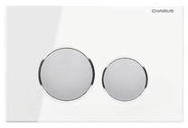 Смывная клавиша Charus Bagliore, двойной смыв, белый глянцевый, стекло FP.330.WHITE.10