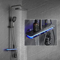 Душевая стойка GG95010 термостат, Gun Grey