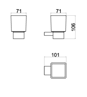 100289234 Noken Urban C стакан настенный, brushed titanium