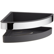 12757 010001 Keuco Moll Угловая корзинка для душа из 2-х частей, хром/антрацит 179*179мм