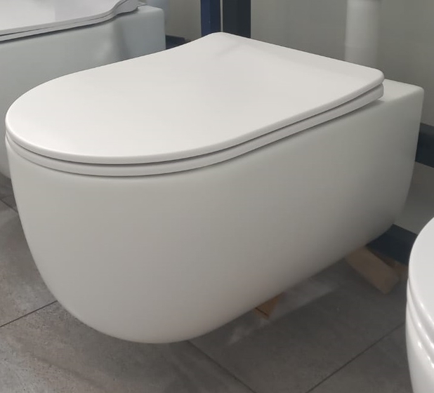 Унитаз SC363MW  подвесной (547х355х320), микролифт, матовый белый, смыв торнадо