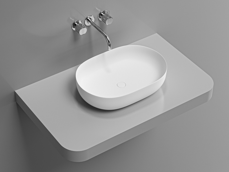 Раковина DA-1151 на столешницу (500х350х135) Solid Surface, белая