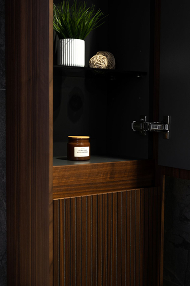 Комплект Brenta Fly 120 см (тумба 1 ящик, W10 шпон Dark walnut)