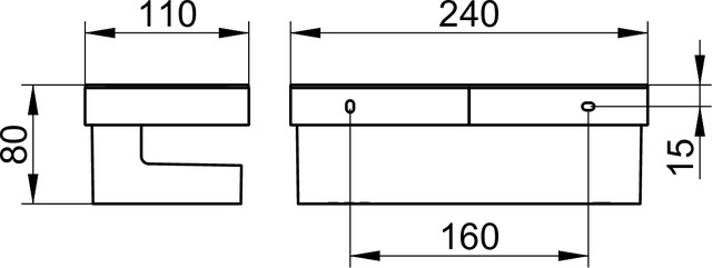 12758 010000 Keuco Collection Moll Корзинка для душа 240х80х110 мм, хром/белый