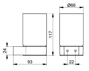 Стакан с держателем Keuco Plan Inox 14950 079000